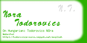 nora todorovics business card